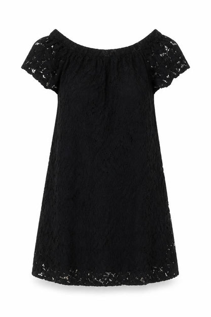 River Island Womens Black Geometric Nylon A-Line Size 10 Boat Neck Pullover