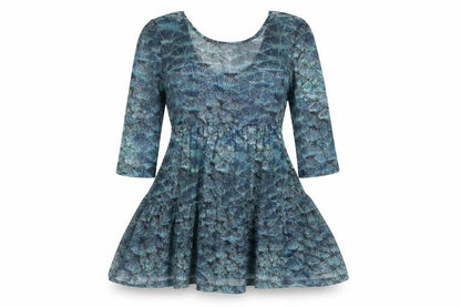 Topshop Womens Blue Geometric Polyester Skater Dress Size 8 Round Neck Pullover