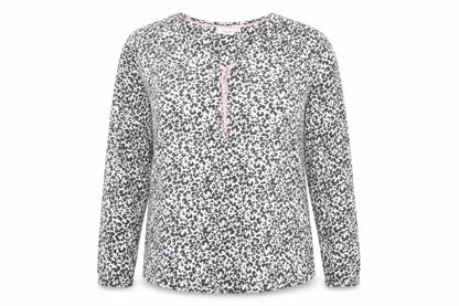 Pastunette Womens Beige Animal Print 100% Cotton Basic Blouse Size 12 Round Neck