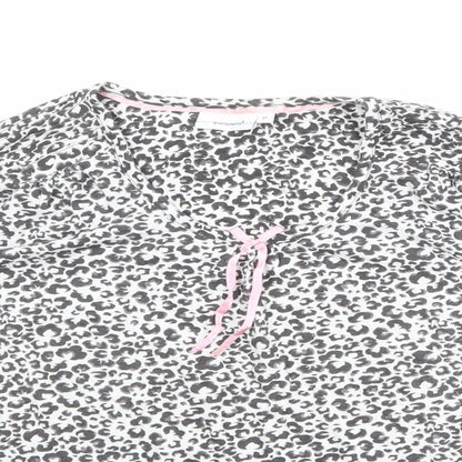 Pastunette Womens Beige Animal Print 100% Cotton Basic Blouse Size 12 Round Neck