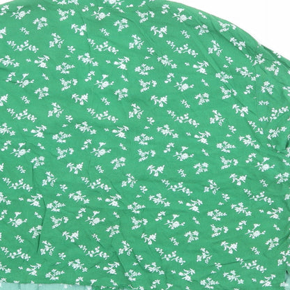 Womens UK Size 14 New Look Green Basic Button-Up