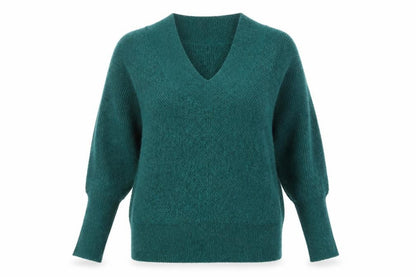 Monsoon Womens Green V-Neck Acrylic Pullover Jumper Size S