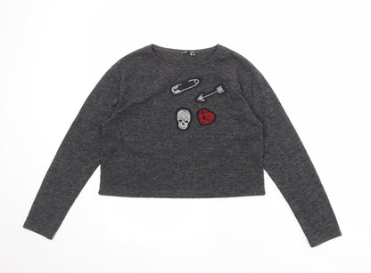 Womens UK Size M Zara Grey Pullover Jumper