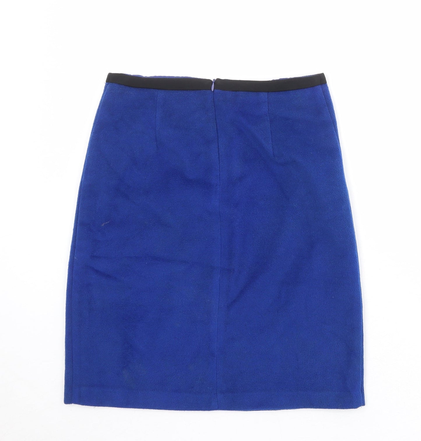 Marks and Spencer Womens Blue Polyester A-Line Skirt Size 30 in Zip