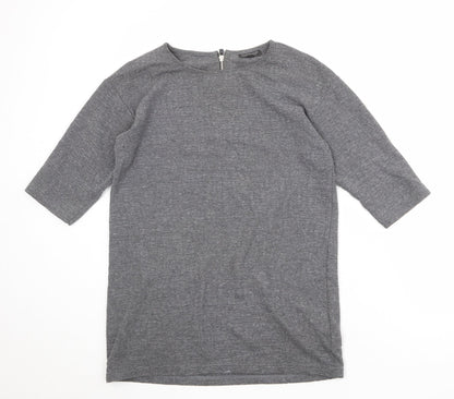 Womens UK Size 10 Topshop Grey Basic T-Shirt