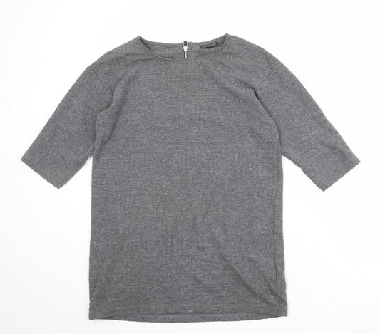 Womens UK Size 10 Topshop Grey Basic T-Shirt