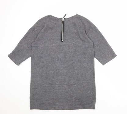 Womens UK Size 10 Topshop Grey Basic T-Shirt