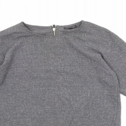 Womens UK Size 10 Topshop Grey Basic T-Shirt