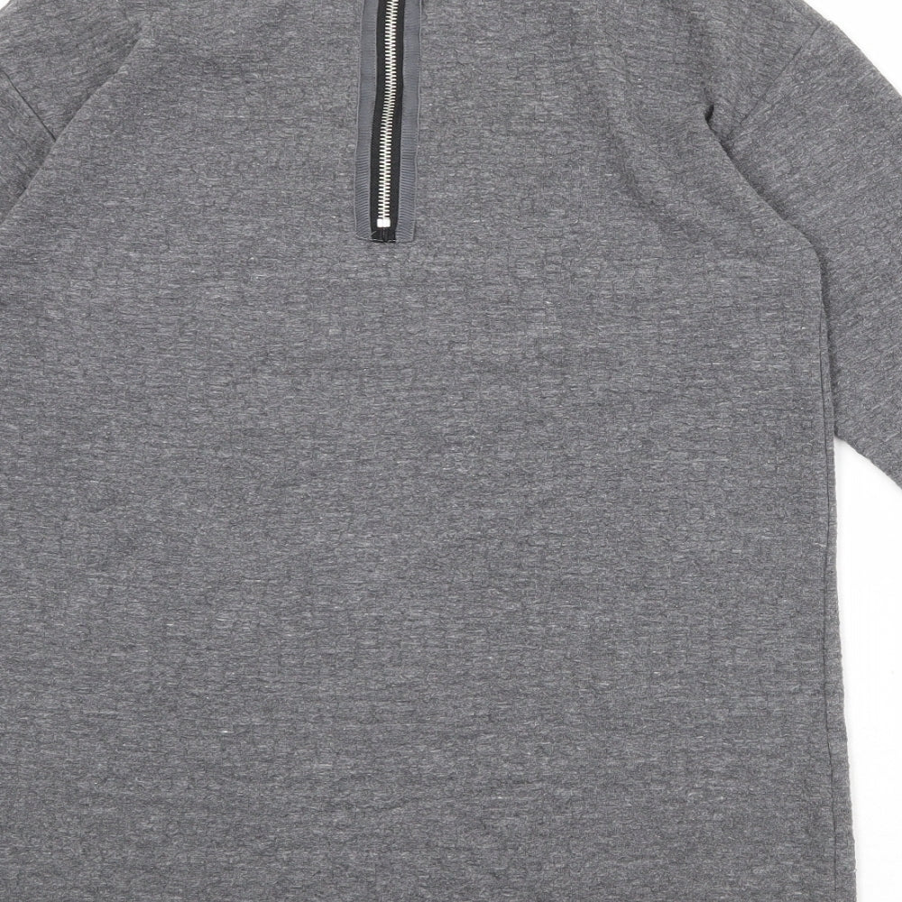 Womens UK Size 10 Topshop Grey Basic T-Shirt