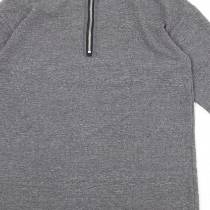 Womens UK Size 10 Topshop Grey Basic T-Shirt