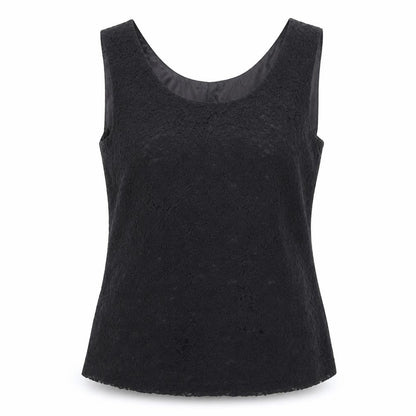 Scarlett Womens Black Floral Polyester Basic Tank Size 12 Round Neck