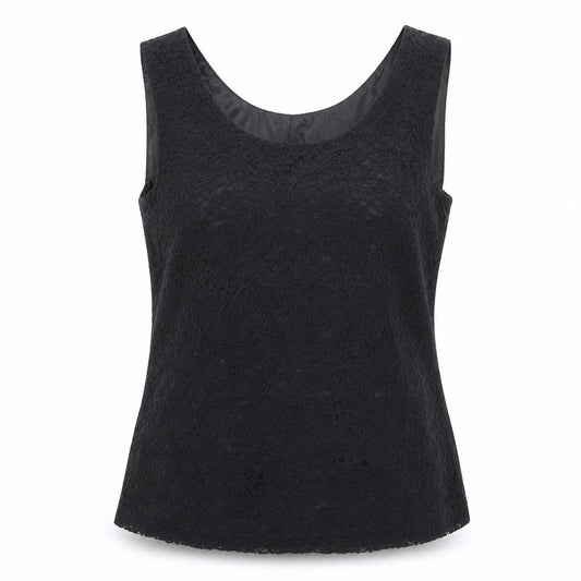 Scarlett Womens Black Floral Polyester Basic Tank Size 12 Round Neck