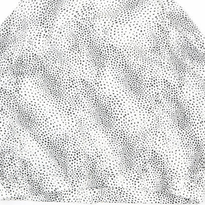 H&M Womens White Polka Dot Bomber Jacket Jacket Size 14 Zip