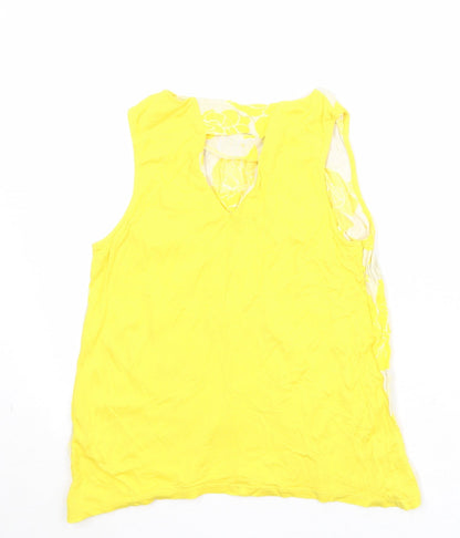 Womens UK Size 12 Warehouse Yellow Basic Tank