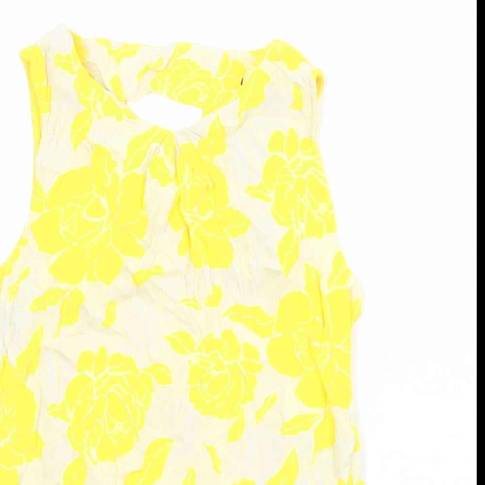 Womens UK Size 12 Warehouse Yellow Basic Tank