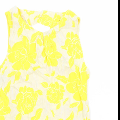 Womens UK Size 12 Warehouse Yellow Basic Tank