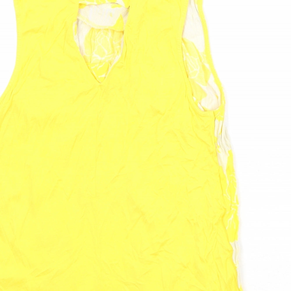 Womens UK Size 12 Warehouse Yellow Basic Tank