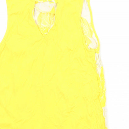 Womens UK Size 12 Warehouse Yellow Basic Tank