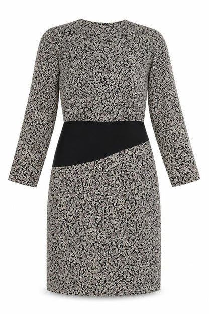 Geoff Riddell Womens Multicoloured Geometric Polyester A-Line Size 14 Round Neck Zip