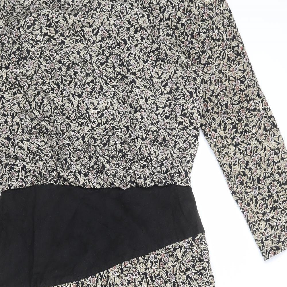 Geoff Riddell Womens Multicoloured Geometric Polyester A-Line Size 14 Round Neck Zip