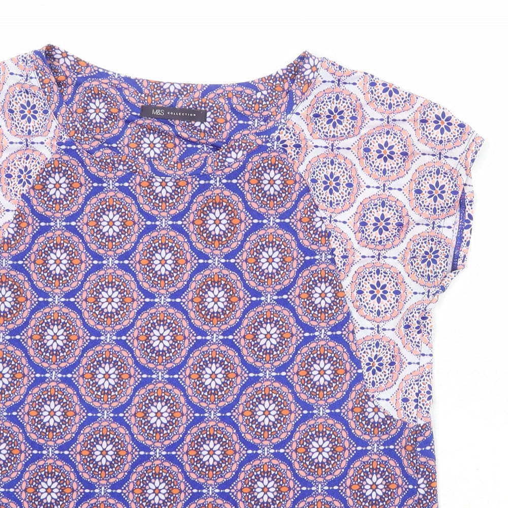 Womens UK Size 10 Marks and Spencer Blue Basic T-Shirt