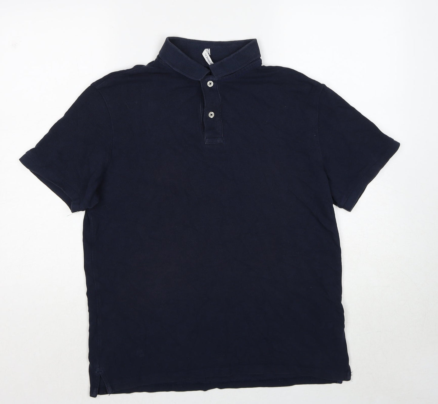 C&A Mens Blue Cotton Polo Size M Collared Pullover