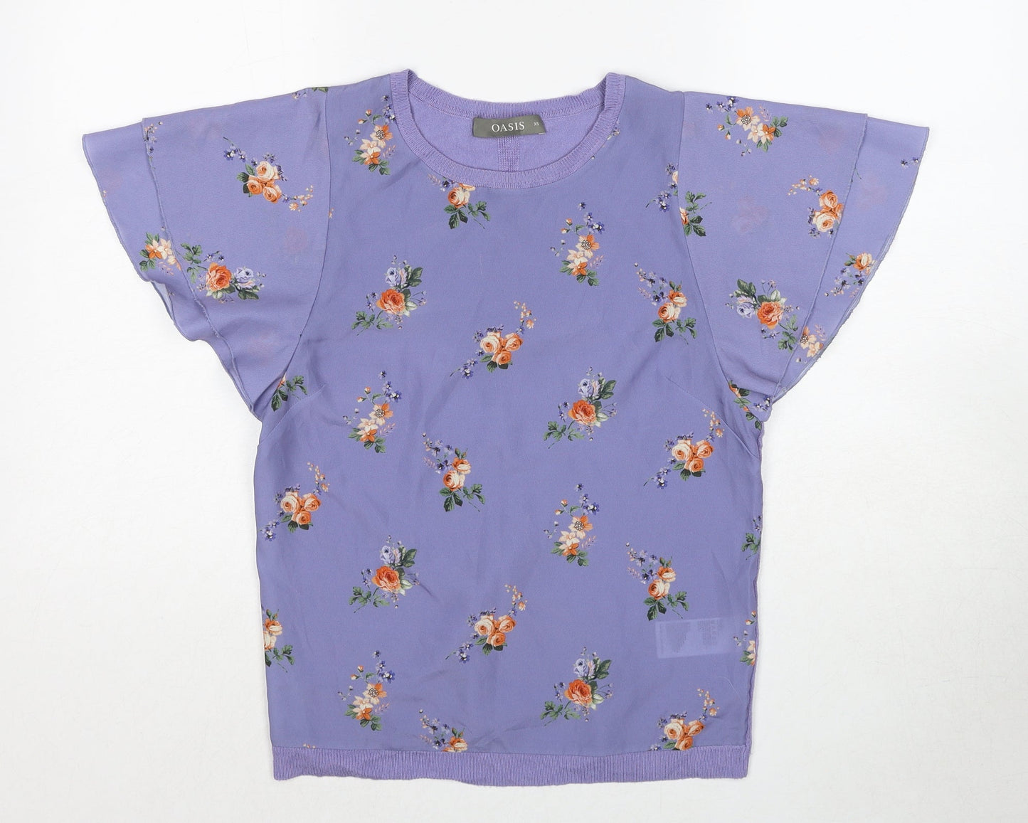 Womens UK Size XS Oasis Purple Basic Blouse