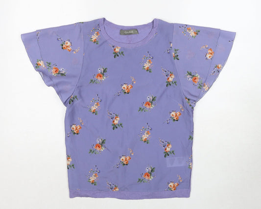 Womens UK Size XS Oasis Purple Basic Blouse