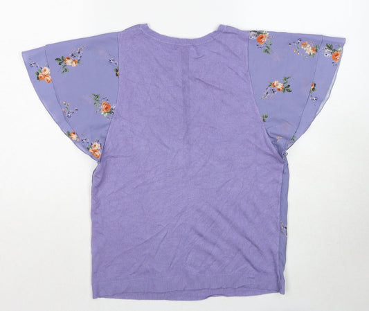 Womens UK Size XS Oasis Purple Basic Blouse