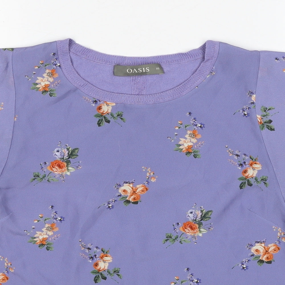Womens UK Size XS Oasis Purple Basic Blouse