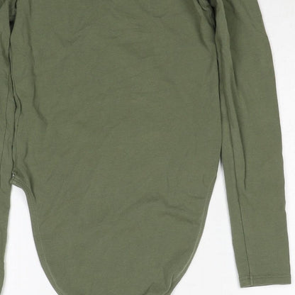 Miss Selfridge Womens Green Cotton Bodysuit One-Piece Size 6 Snap