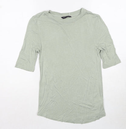 Womens UK Size 6 Marks and Spencer Green Basic T-Shirt