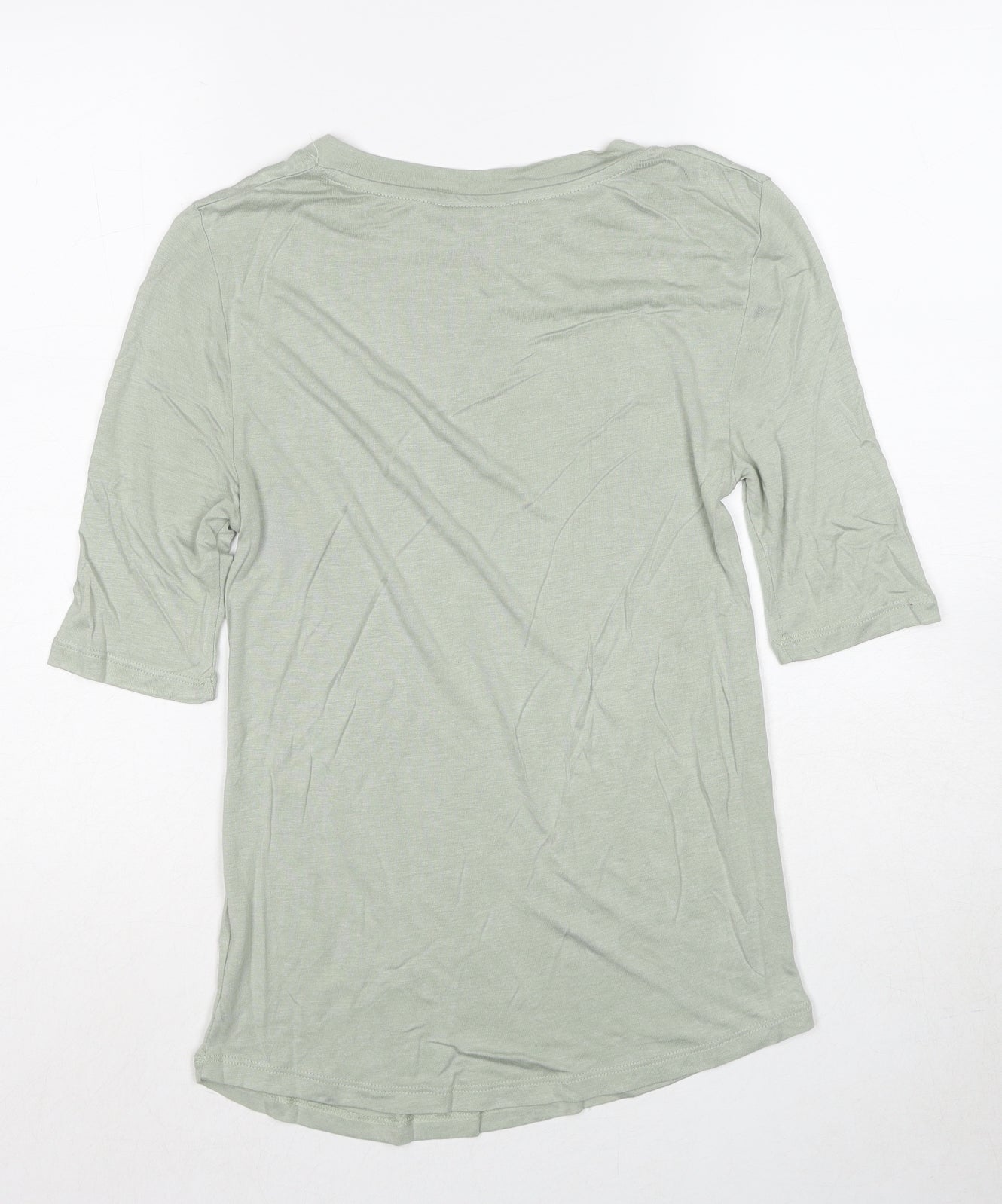 Womens UK Size 6 Marks and Spencer Green Basic T-Shirt