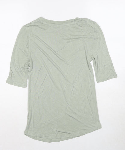 Womens UK Size 6 Marks and Spencer Green Basic T-Shirt