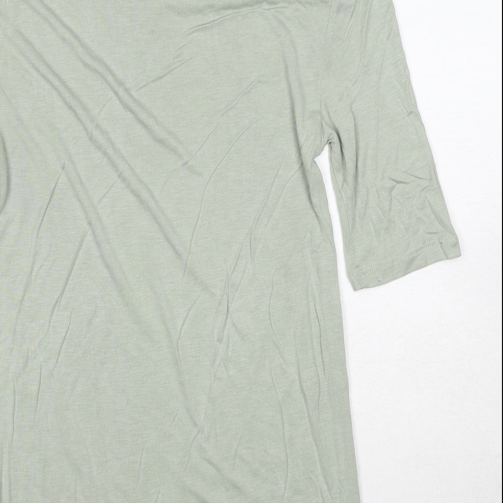 Womens UK Size 6 Marks and Spencer Green Basic T-Shirt