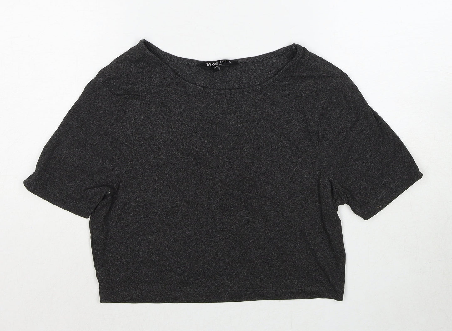 Womens UK Size XS Brave Soul Grey Basic T-Shirt