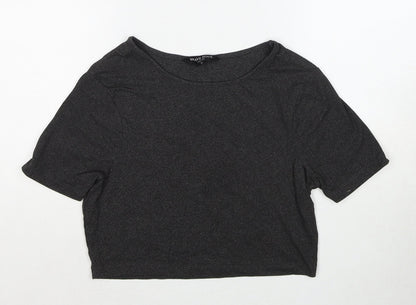 Womens UK Size XS Brave Soul Grey Basic T-Shirt