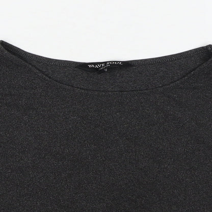 Womens UK Size XS Brave Soul Grey Basic T-Shirt