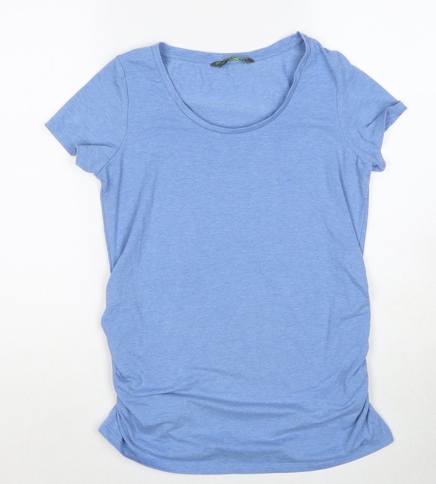Blooming Marvellous Womens Blue Polyacrylate Fibre Basic T-Shirt Size S Scoop Neck - Ruched