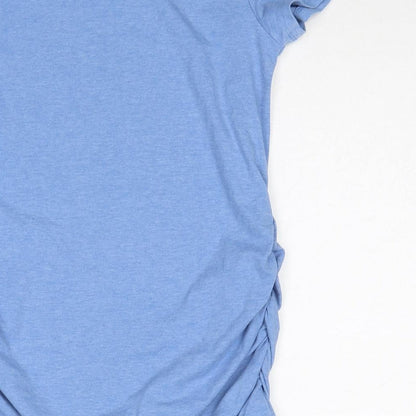 Blooming Marvellous Womens Blue Polyacrylate Fibre Basic T-Shirt Size S Scoop Neck - Ruched