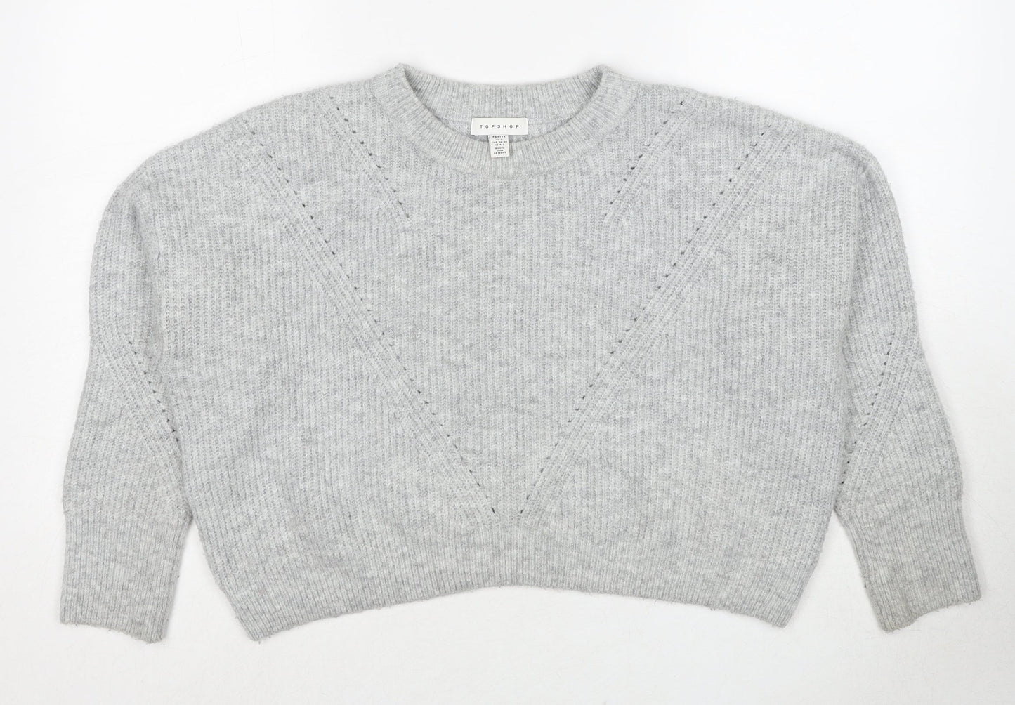 Womens UK Size S Topshop Grey Pullover Jumper