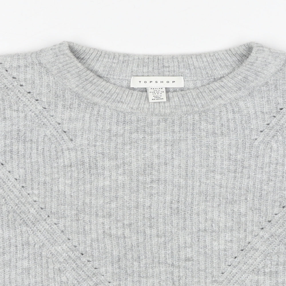 Womens UK Size S Topshop Grey Pullover Jumper