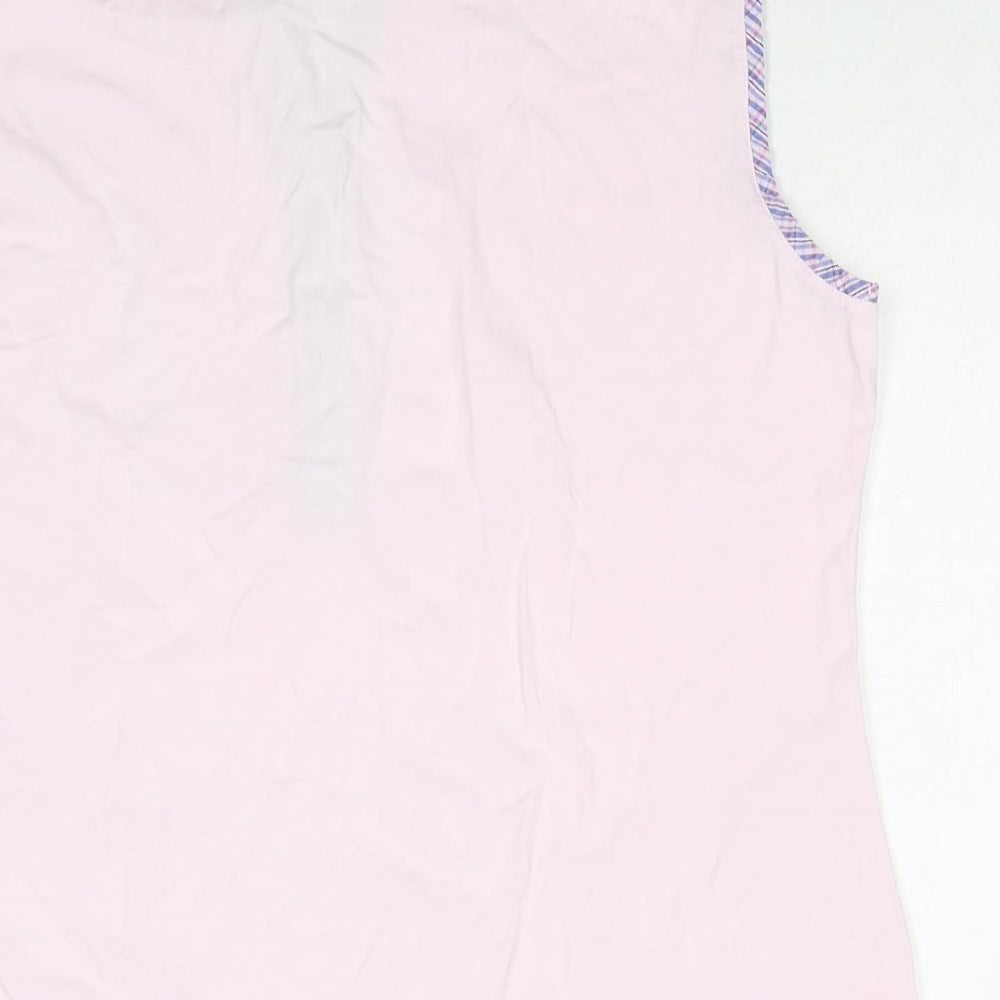 Valerie Herman Womens Pink Cotton Basic T-Shirt Size 16 Collared