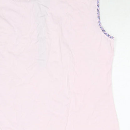 Valerie Herman Womens Pink Cotton Basic T-Shirt Size 16 Collared
