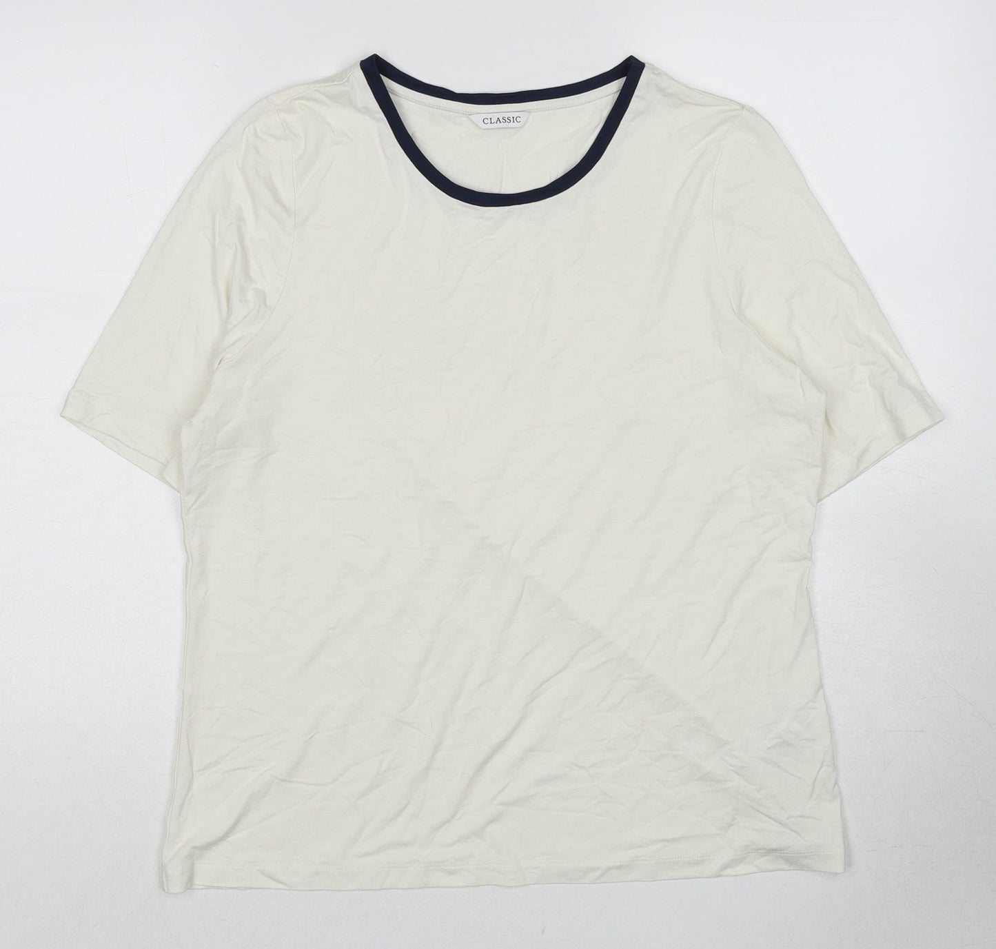 Womens UK Size 16 Marks and Spencer White Basic T-Shirt