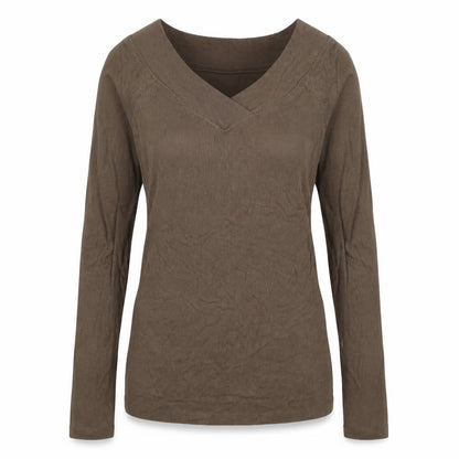 Moxie Womens Brown V-Neck Polyester Pullover Jumper Size M
