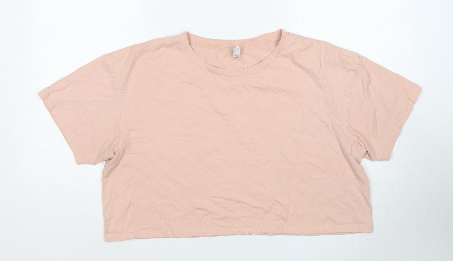 AS Colour Womens Beige Cotton Basic T-Shirt Size XL Round Neck