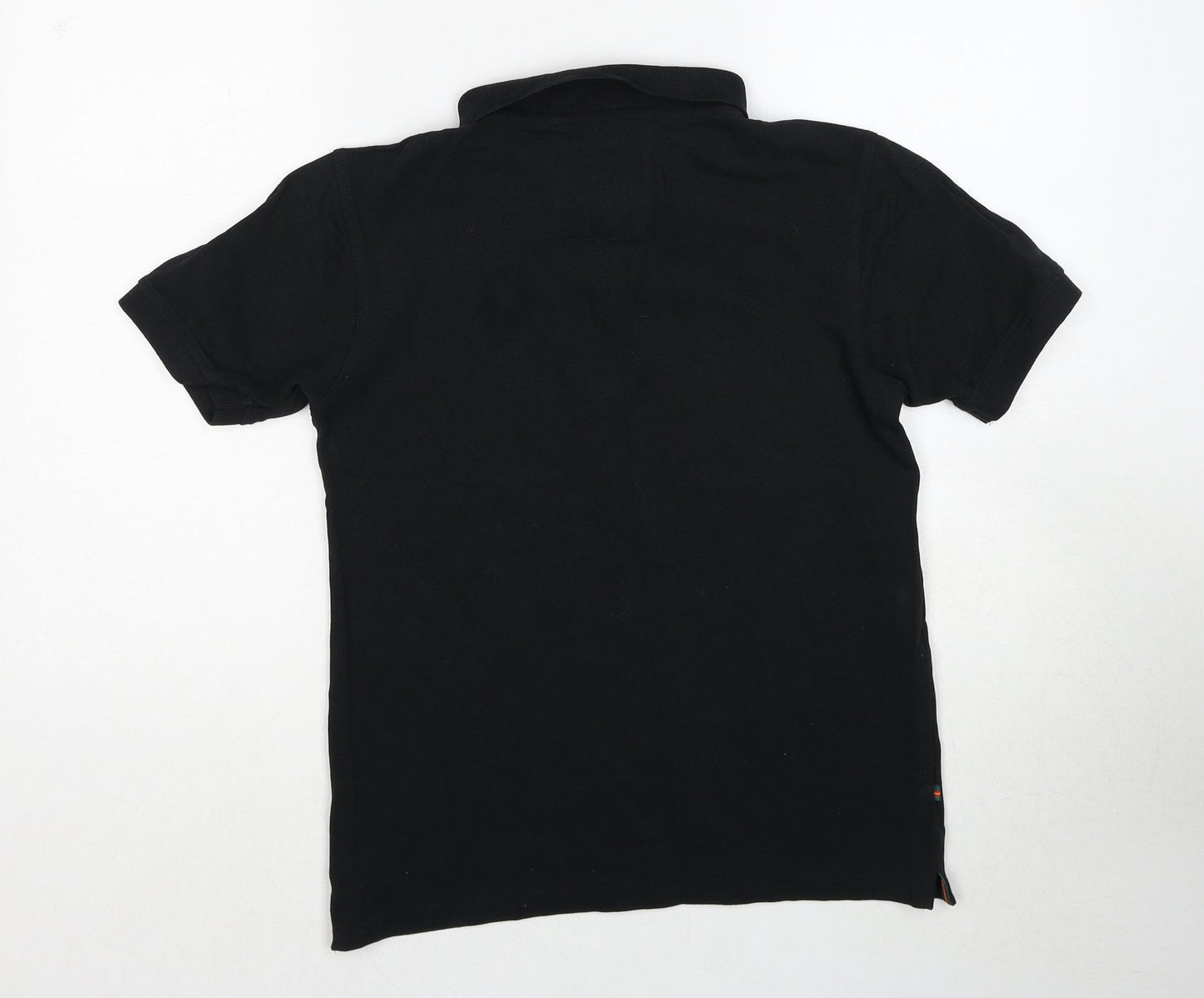 Luke Boys Black Cotton Basic Polo Size 14-15 Years Collared Pullover
