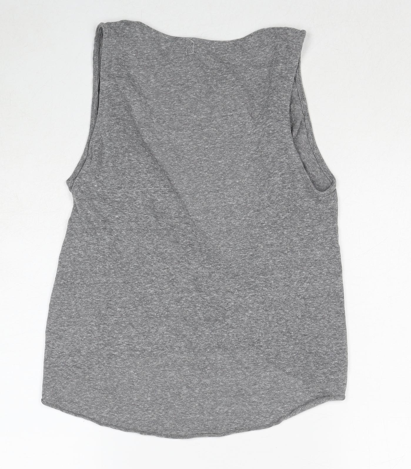 Womens UK Size S Silence + Noise Grey Basic Tank