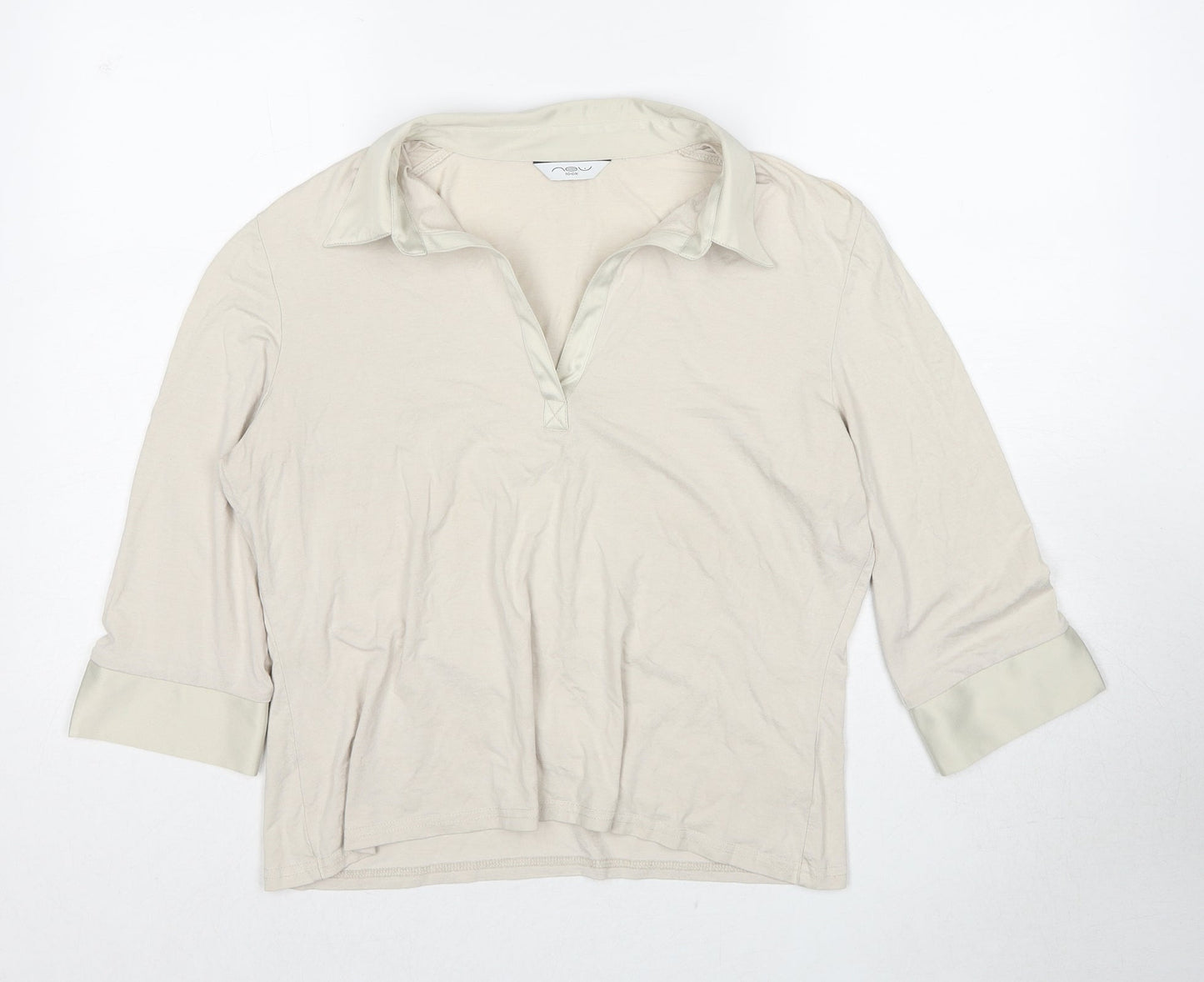 Womens UK Size 18 New Look Beige Basic Polo